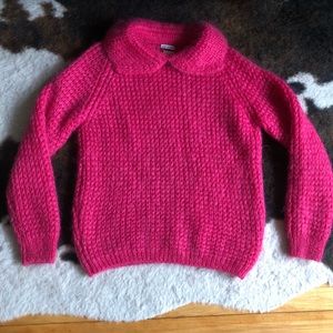 pink knit 70s vintage sweater